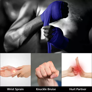 Patrocinador superior Logotipo personalizado Boxeo Envolturas para manos Cinta elástica de algodón para fitness interior Material de goma Precio bajo - Product Image 6