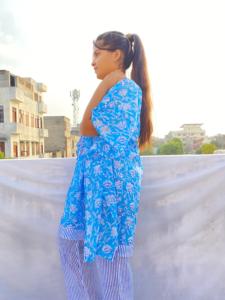 Ensemble de pyjamas caftan court imprimé main en coton indien personnalisé et imprimé Ensemble de pyjamas pour le sommeil de nuit Les femmes portent une robe de style ethnique - Product Image 6