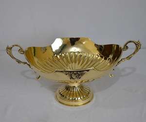 Vantage Bol de service en laiton gaufré de luxe moderne fantaisie Plat de service Alimentaire Usage maison et cuisine Désherbage Parties Utilisation - Product Image 1