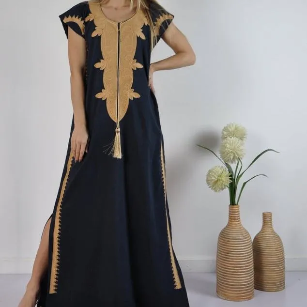 Mode Elegantes besticktes langes Maxi kleid Exklusive Stickerei Sommer Favorit Zeitlos Schönes Strand kleid