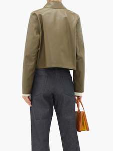 Veste de luxe pour femmes, décontractée, couleur Olive, en peau d'agneau, fourrure originale, nouveau Design, collection 2020 - Product Image 3