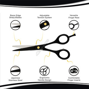 Ciseaux de coiffure professionnels de haute qualité, 6,5 pouces, en acier inoxydable, résistants à la rouille, pour hommes - Product Image 4