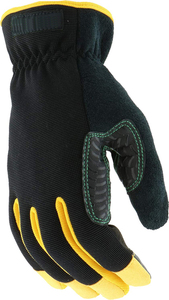 High Dexterity Synthetic Leather Palm Utility Work Gloves with Black Yellow Contrast Heavy Grip and Stylish Working Gloves - Product Image 3