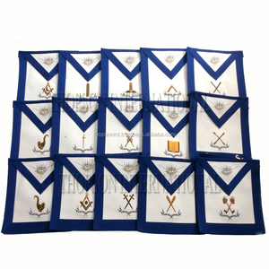 Delantal Masónico de Lodge azul Premium, nueva tela bordada de cuero, excelente costura de punto de cruz, artesanía fantástica Regalia - Product Image 5