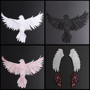 Pegatinas de animales con bordado de águila, apliques de pájaro para coser en abrigo, alas de flores, lron en transferencia para parches de reparación de ropa - Product Image 6