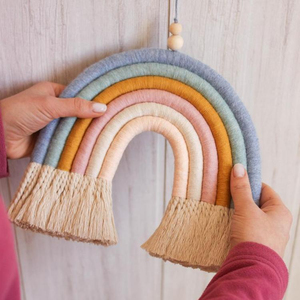 งานฝีมือมาคราเม่สีรุ้งแบบมัดสีโทนกลาง สวยงามและสง่างาม คุณภาพสูง - Product Image 1
