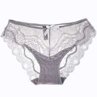 Culotte de bikini sexy en dentelle, tricotée, unie, en coton biologique respirant, taille mi-haute, écologique, anti-bactérienne, patchwork pour femme