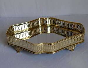 Rect, en laiton antique Élégant Brillant Polonais Luxe Offre Spéciale Martelé Brillant Vernis Nickelé Plaqué Or Sq. Plateaux rectangulaires/ronds, en acier inoxydable - Product Image 5