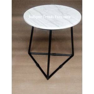 โต๊ะกาแฟทรงกลมหรูหราทันสมัย2024ใหม่ติดตั้งเร็วเฟอร์นิเจอร์ในบ้านแผ่นกระจกขนาดเล็กหินอ่อนสีขาวแบบพกพา - Product Image 5