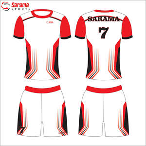 Kit de Football par Sublimation rouge et noir pour hommes, uniforme d'équipe de Football, personnalisé, prix de gros, - Product Image 1