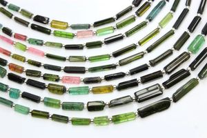 Turmalina verde natural Cuentas de turmalina múltiple Forma de tubo 8 pulgadas Calidad superior - Product Image 5