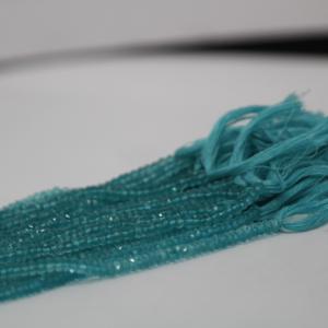 Piedra de apatita azul Natural de 4mm, collar de piedras preciosas Rondelle facetadas, cadena de cuentas para fabricación de joyas, collar, pulsera Real - Product Image 3