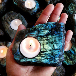 Portavelas de Piedras Preciosas Naturales |   Decoración moderna de cristal para el hogar, decoración de bodas, centro de mesa para sala de estar, artículo decorativo para mesa. - Product Image 1