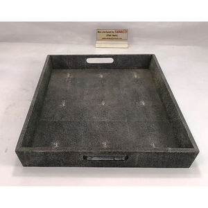 Bandeja de imitación de piel de tiburón de alta calidad DAPHOCO, color carbón, origen Binh Duong, modelo 013, con bordes de chapa y diseño templado, 0.53x0.37x0.06 - Product Image 2