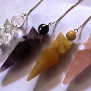 Buy Online Mix Gemstone 3pcs Faceted Pendulums : Mix Gemstone 3pcs Faceted Pendulums for Sale - Product Image 1