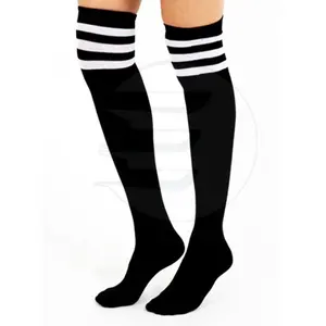 2020 Factory Girls Striped School Uniform Sports Knee High Tube custom Socks