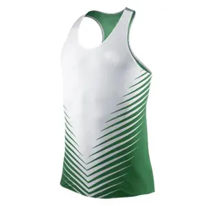 Custom sublimation printing running team singlet Men Running Vest Top Gym Running Training Workout Sports Wear