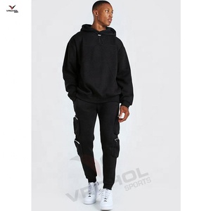 Survêtement à capuche couleur pop à motif uni avec onglet pour homme Vêtements de sport d'hiver imprimés numériquement - Product Image 1