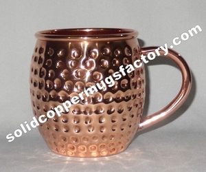 Mug en cuivre chaud vintage de qualité supérieure avec poignée en laiton et finition martelée pour les fêtes, les mariages et l'utilisation au bar Capacité 250ML - Product Image 4