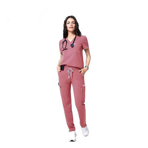 Uniformes de Enfermería de Invierno de Alta Calidad con Logotipo Personalizado, Pantalones Deportivos Elásticos de Spandex, Nuevo Estilo, Tejidos, Unisex, Manga Corta, Venta al Por Mayor para Hospitales - Product Image 6
