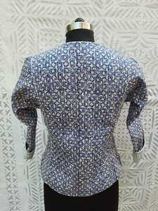 Chaquetas de Tela con Estampado en Bloque al por Mayor, con Cierre de Botones Acolchados de Algodón, Bolsillos, Abrigo Nehru Cálido de Invierno, Ropa de Mujer - Product Image 5