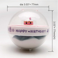 Innovativer Klarer Acryl-Sandtimer, Nicht-Handgefertigt, Tortendekoration, Neuartige Party-Gastgeschenke für Geburtstage (Zylinder/Quadrat/Kugel 77mm Durchmesser X
