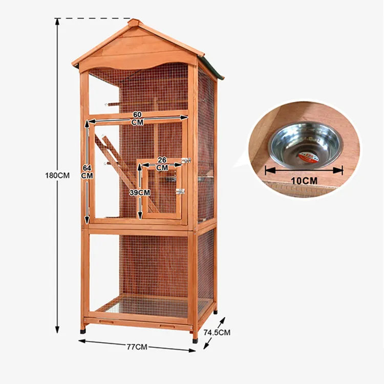 Large Bird House Aviary Parrot Budgie Canary Finch House Wooden Bird Cage