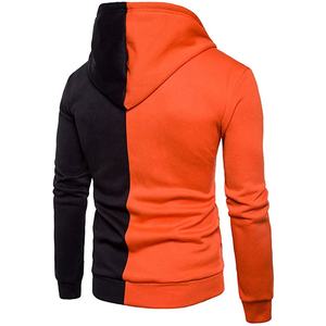 Sweat-shirt à capuche de gym avec fermeture éclair graphique et décontracté pour hommes, coupe ample, couleur bloc, style rétro léger - Product Image 2