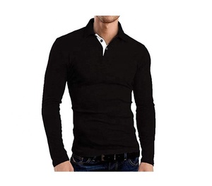 ที่กำหนดเองทำผ้าฝ้าย100% โปโลออกแบบแขนยาวผู้ชายเสื้อโปโล - Product Image 4