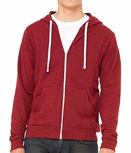 Lienzo 3909 Bella Tri-Blend Full-Zip Hoodie Fabricante Bella Canvas Custom Apparel Thermal Flex Fleece Zip Unisex Hoodie - Product Image 3