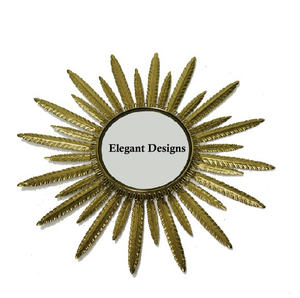 <b>Gold</b> Powder Coated Luxurious Superior Quality Wall <b>Mirror</b> Handmade <b>Mirror</b> Customized Size <b>Round</b> Shape Metal Wall <b>Mirror</b> - Product Image 2