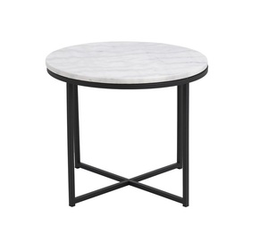 Modern Round Coffee <b>Table</b> With <b>Marble</b> Top and Iron Frame for Home Living Room Decorative Furniture Side <b>Table</b> - Product Image 2