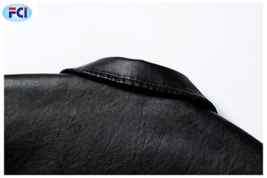 Veste en cuir tendance hiver homme, coupe-vent dernier cri avec col montant, coupe ajustée, en vente - Product Image 4