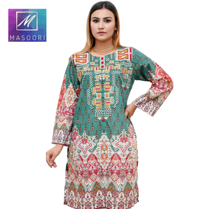 Kurta/Kurti Masoori de Verano para Mujer, Estampado Digital Indio y Pakistaní, con Trabajo de Lentejuelas, Marca Masoori - Product Image 1