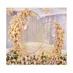 ฉากหลังดีไซน์ยอดเยี่ยมฉากหลังสีทองโลหะตกแต่งดอกไม้ประดิษฐ์ใช้ในราคาที่ดี - Product Image 6