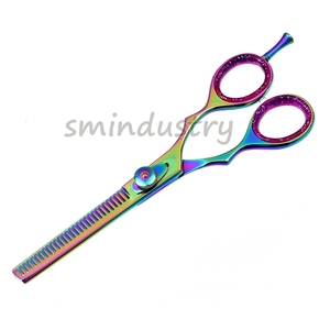 Ciseaux de barbier pour salon de coiffure, accessoires de qualité professionnelle, en acier inoxydable 440C, avec repose-doigt réglable, (SC010), vente en gros - Product Image 4