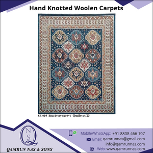 Tapis et moquette en laine moderne de style tibétain multicolore SE-0P5 noués à la main par un fabricant indien pour le salon - Product Image 3