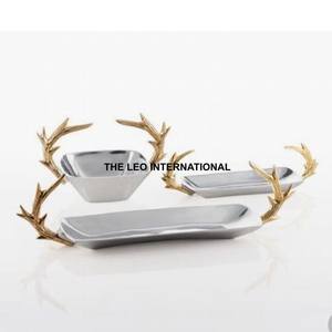 <b>Silver</b> Color Decorative <b>Bowl</b> Aluminum Metal Embossed Pattern Table Ware Luxury Gifting Item Modern <b>Bowl</b> - Product Image 3