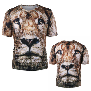 3D impression à manches Courtes T-shirt homme lion modelage Corps sculptant Confortable - Product Image 4