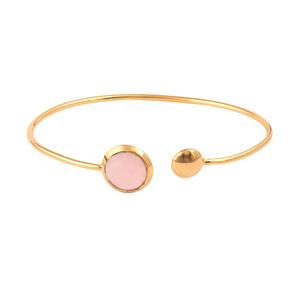 2021 Custom-Made Briolette Shaped Pink Chalcedony Bracelet <b>Gold</b>/Silver <b>Plated</b> New Fashion Adjustable <b>Bangles</b> - Product Image 6