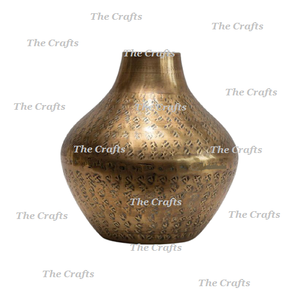 Vase à fleurs de forme ronde de qualité de luxe en laiton couleur or Vase à fleurs pour la maison salon vaisselle utilisation - Product Image 1