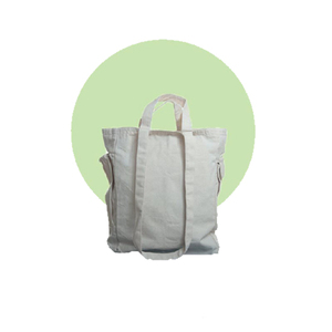 Venta al por mayor de algodón crudo de lona de las mujeres bolso de mano-respetuoso del medio ambiente personalizado Color Logo serigrafiado reutilizable plegable para ir de compras - Product Image 4