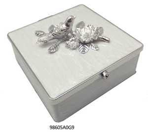 Caja de Joyería Cuadrada de Aleación de Zinc con Mariposa y Esmalte de Colores, Personalizada al por Mayor, 10.8x12.0x9.6cm - Product Image 2