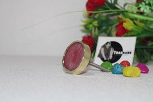 Bouton de tiroir en résine dernière conception couleur rosâtre avec quincaillerie en laiton moulé et bouton de meuble bouton d'armoire, Fabricant - Product Image 3