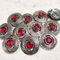 Broche écossaise pour kilt à motif tigre et carreaux écossais pour homme, ornée de pierres TT-735 PK