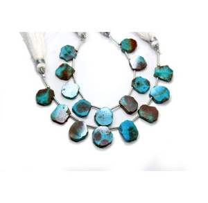 Chrysocolle naturelle à revêtement biologique perles de pierres précieuses faites à la main brins lisses d'environ 4 pouces - Product Image 6