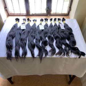 ขายส่งราคาโรงงาน Orginal แฟชั่นที่ขายดีที่สุดอินเดีย100% มนุษย์จำนวนมากผมสำหรับถักเปีย,หนังกำพร้าดิบชิดผมหยัก - Product Image 1