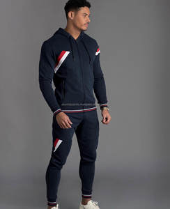 Vente en gros Personnalisé Survêtement de jogging mince pour hommes Taille XL Respirant Motif rayé avec broderie avec logo personnalisé - Product Image 2