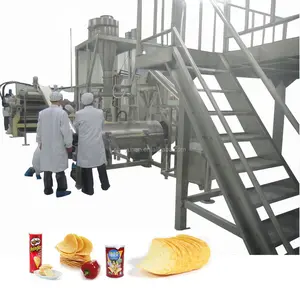 Fully Automatic Pringles Complex Potato Crispy Chips Production Line With Fryer Equipment