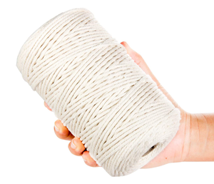 Corde en coton macramé naturelle, cordon torsadé, couleur naturelle, 2 mm 3 mm 4 mm 5 mm 6mm, provenant de l'inde - Product Image 1